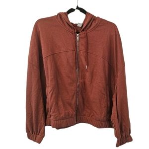 Red Old Navy Women's Long-Sleeve Vintage Cropped Hoodie